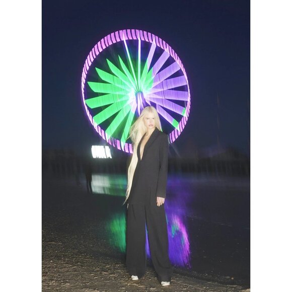 PRISCAVera Mini Jacket Dress in Charcoal Medium Womens Mini Blazer - Picture 9 of 12